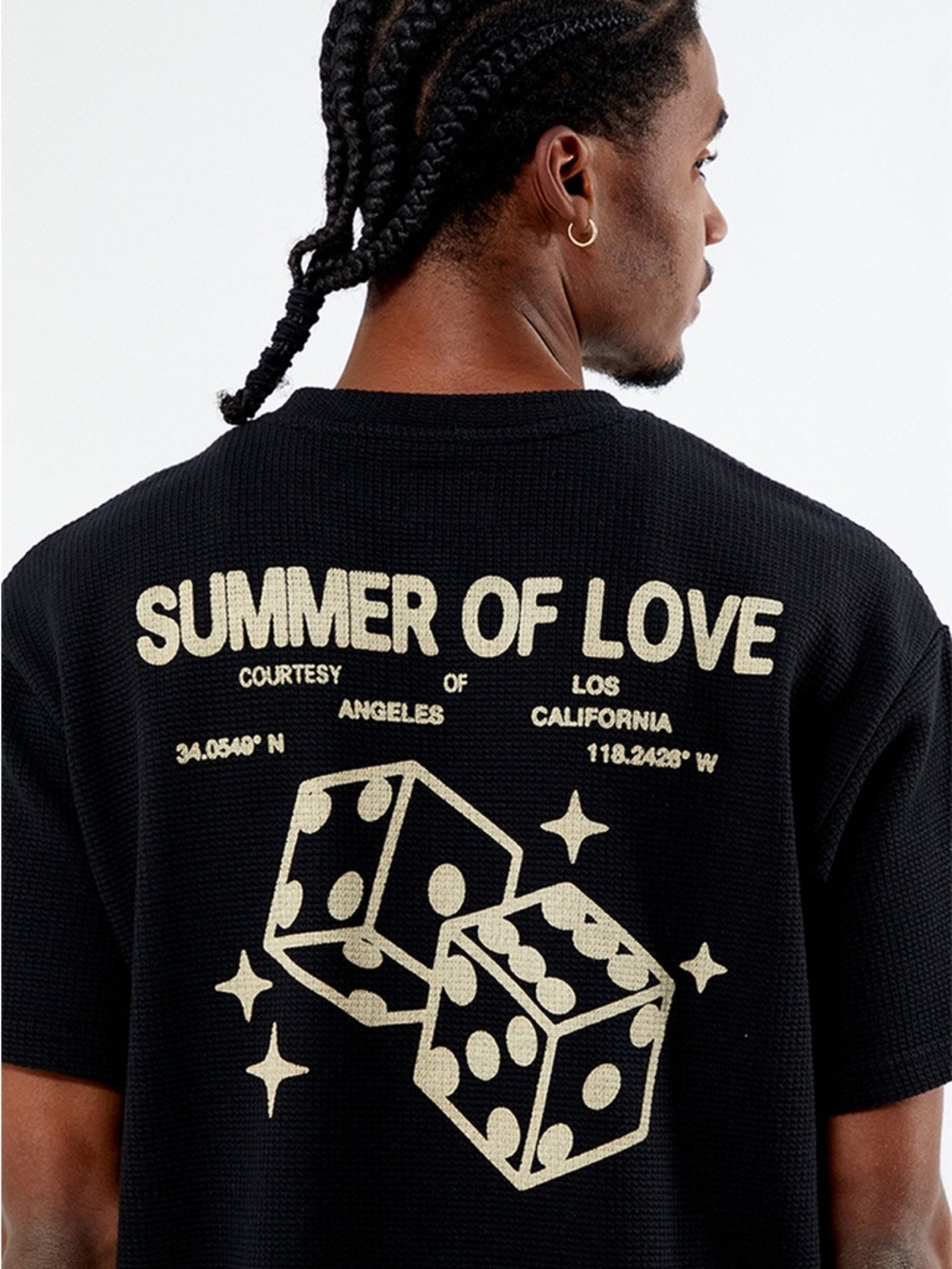 PacSun Black Short Sleeve Tee with Cream Back Graphic